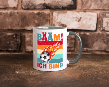 9. Geburtstag | Bääm ich bin 9 Fußball Geschenkidee Humor Tasse