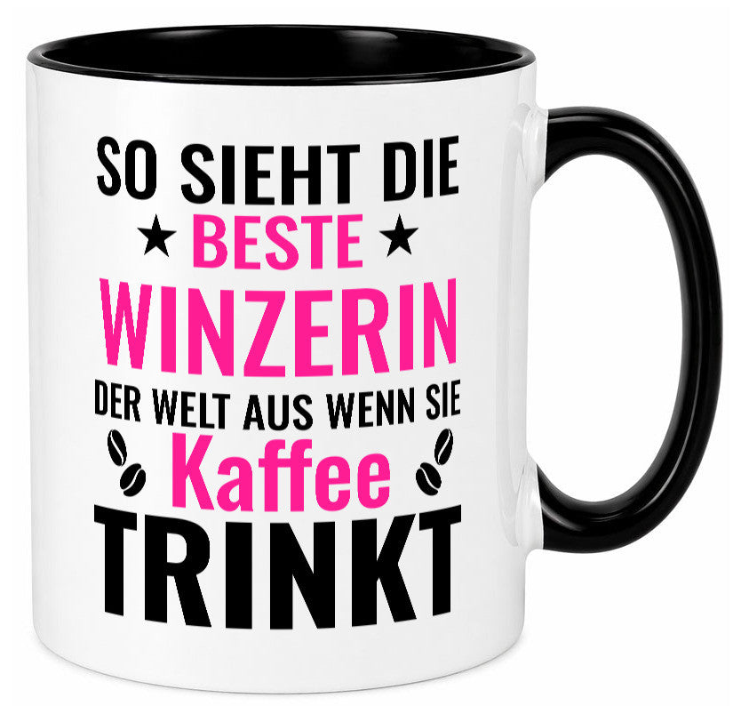 Kaffee trinkt: Winzerin | Weinbauer Wein lustig Humor Geschenkidee Geschenk Tasse