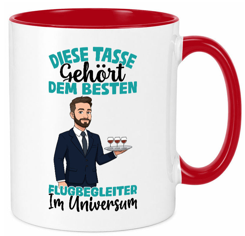 Im Universum: Flugbegleiter | Steward Flughafen Humor Geschenkidee Tasse