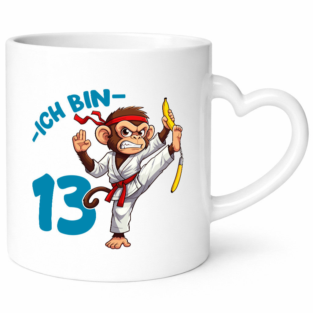 Ich bin 13 | 13. Geburtstag Karate Kampfsport Affe Geschenkidee Humor Tasse