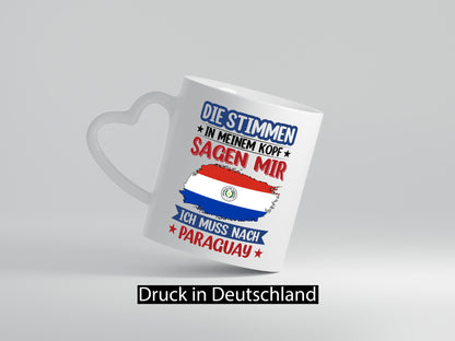 Paraguay | Urlaub Stimmen in meinem Kopf Traumland v2 Geschenkidee Humor Tasse