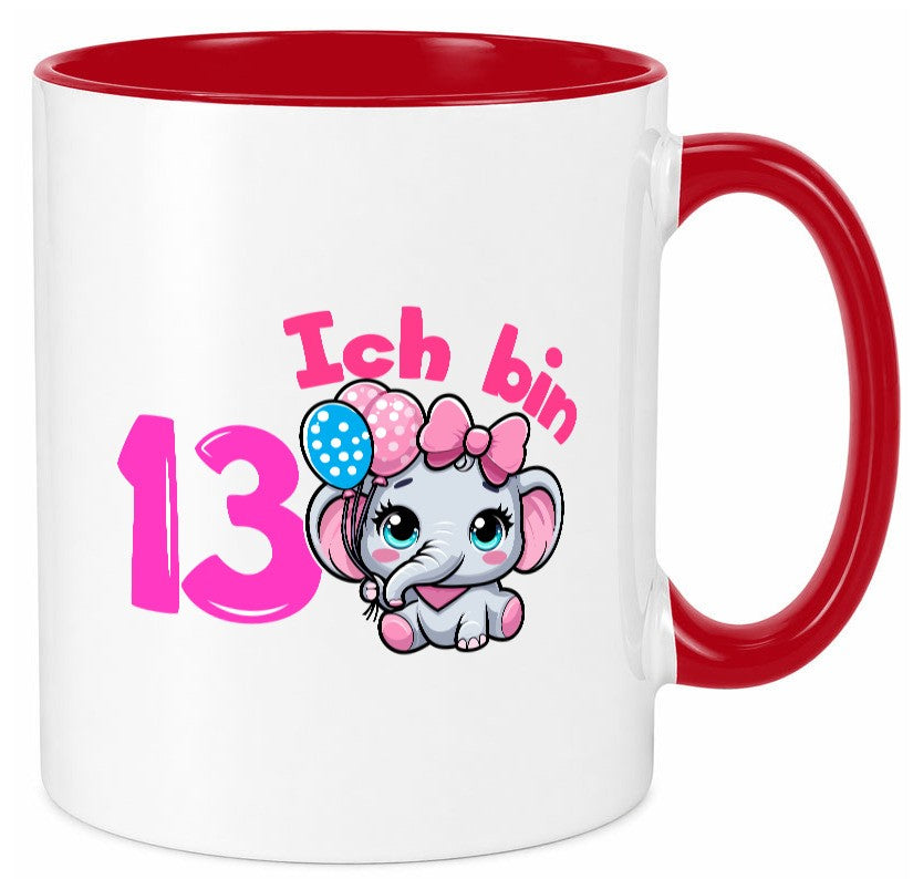 13. Geburtstag | 13 Jahre Elefant Mädchen lustig Geschenkidee Geschenk Tasse