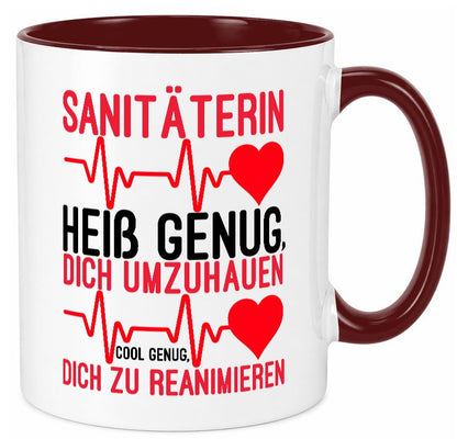 Heiße Sanitäterin | Reanimation Puls Rettungsdienst lustiger Spruch Geschenk Tasse