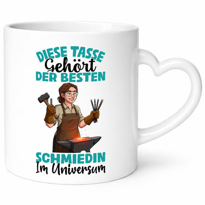 Im Universum: Schmiedin | Schmied Beruf Schmiederei lustig Arbeit Kollegen Büro