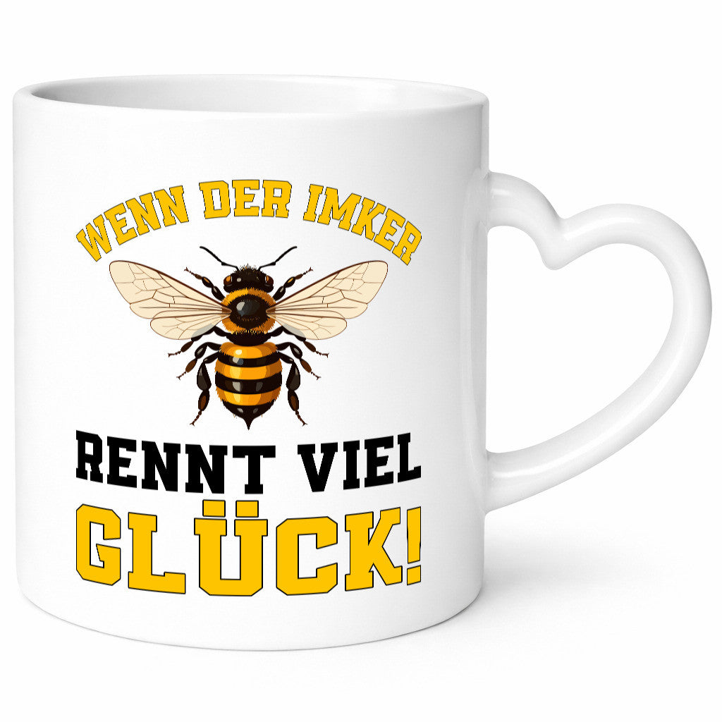 Wenn der Imker rennt viel Glück | Bienen v2 Humor Geschenkidee Tasse