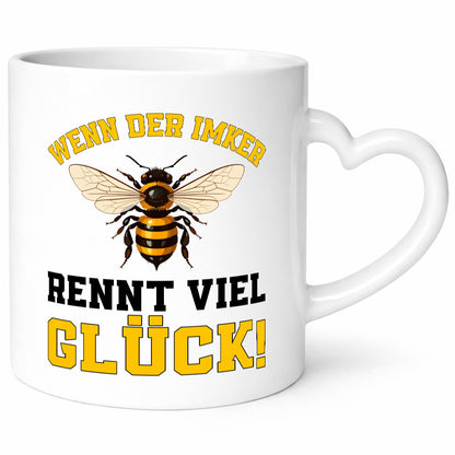 Wenn der Imker rennt viel Glück | Bienen v2 Humor Geschenkidee Tasse