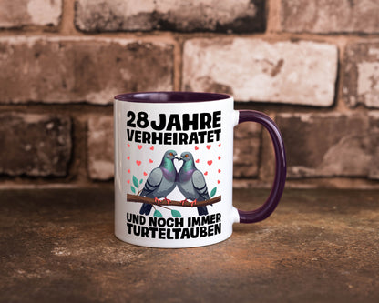 28 Jahre verheiratet | Turteltauben Ehe Ehepaar Geschenk Humor Geschenkidee