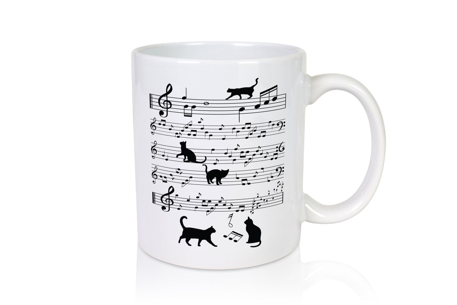 Musik Note mit Katzen | katze Singen lustiger Spruch Geschenk Tierliebhaber