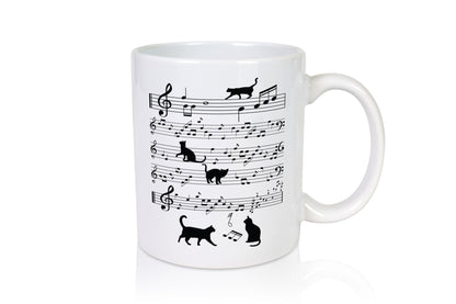 Musik Note mit Katzen | katze Singen lustiger Spruch Geschenk Tierliebhaber