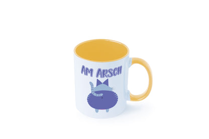 Am Arsch | Katzenmotiv Tasse Kollege Katzenbesitzer Geschenkidee Arbeit