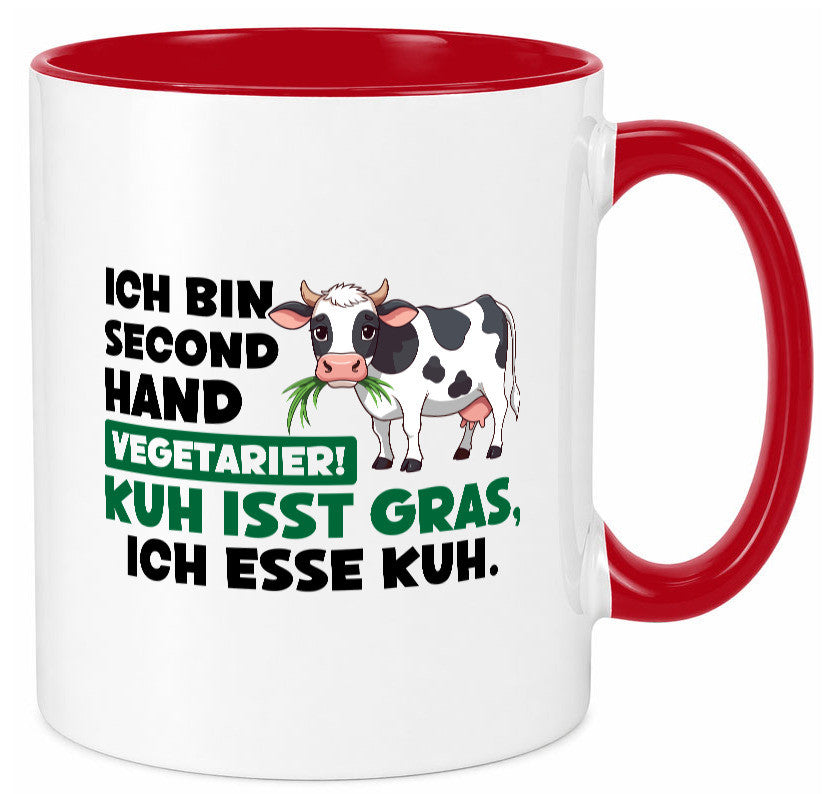 Ich bin secendhand vegetarierer | BBQ Kühe Liebhaber v2 Geschenk Humor Tasse