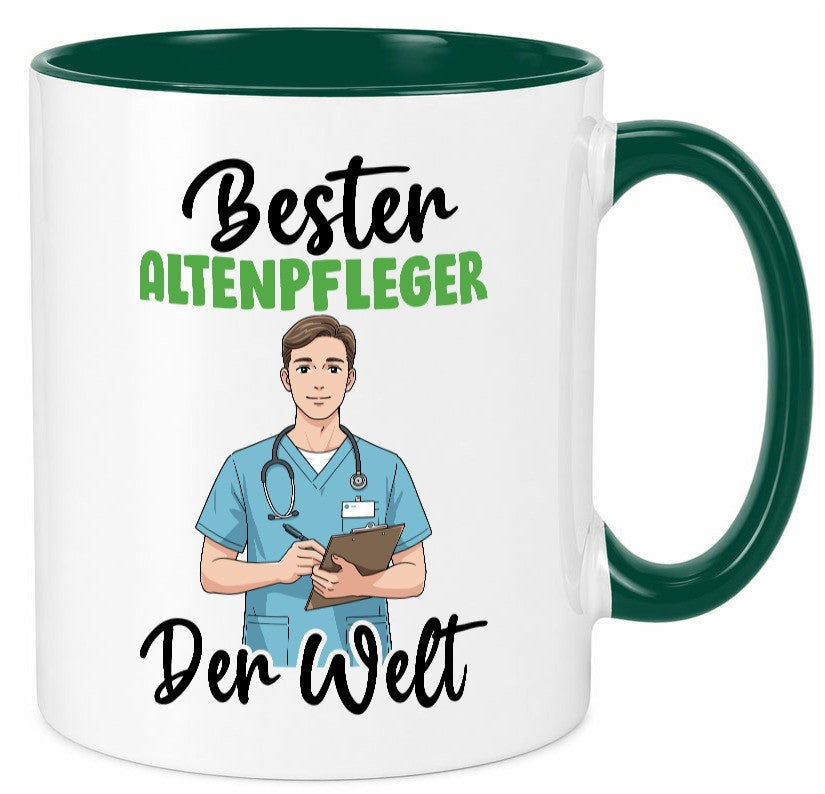 Bester Altenpfleger | Pflegepersonal lustiger Spruch Geschenk Humor Tasse