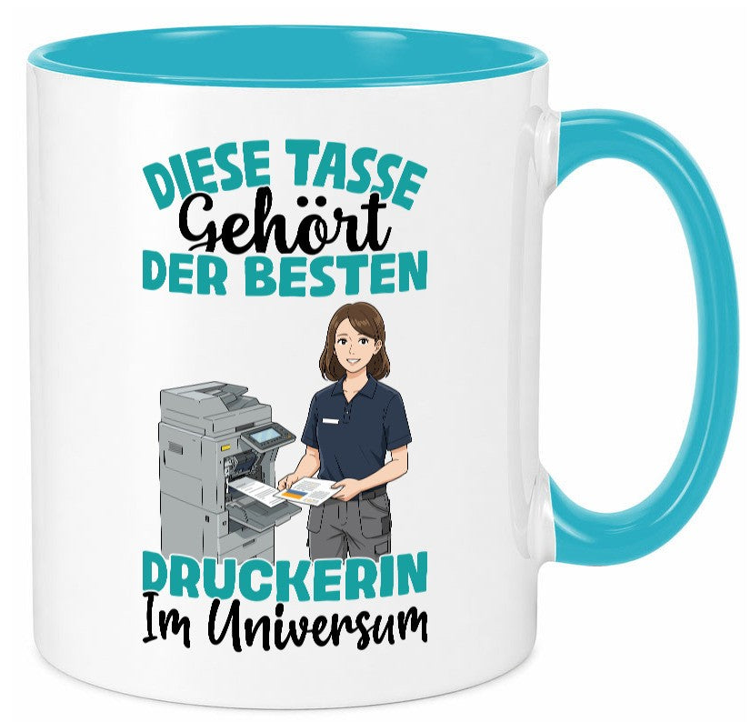 Im Universum: Druckerin | Druckerei Print Medien Geschenk Humor Geschenkidee Tasse