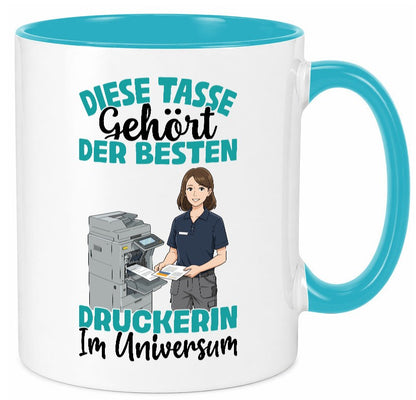 Im Universum: Druckerin | Druckerei Print Medien Geschenk Humor Geschenkidee Tasse