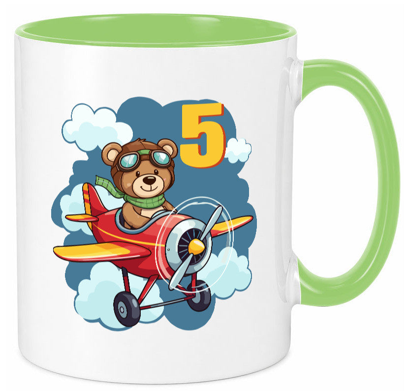 5. Geburtstag | 5 Jahre Kinder Pilot Flugzeug Geschenkidee Humor Tasse