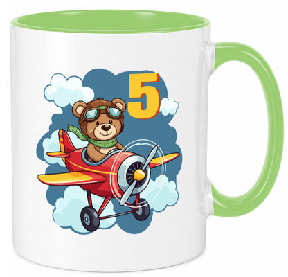 5. Geburtstag | 5 Jahre Kinder Pilot Flugzeug Geschenkidee Humor Tasse