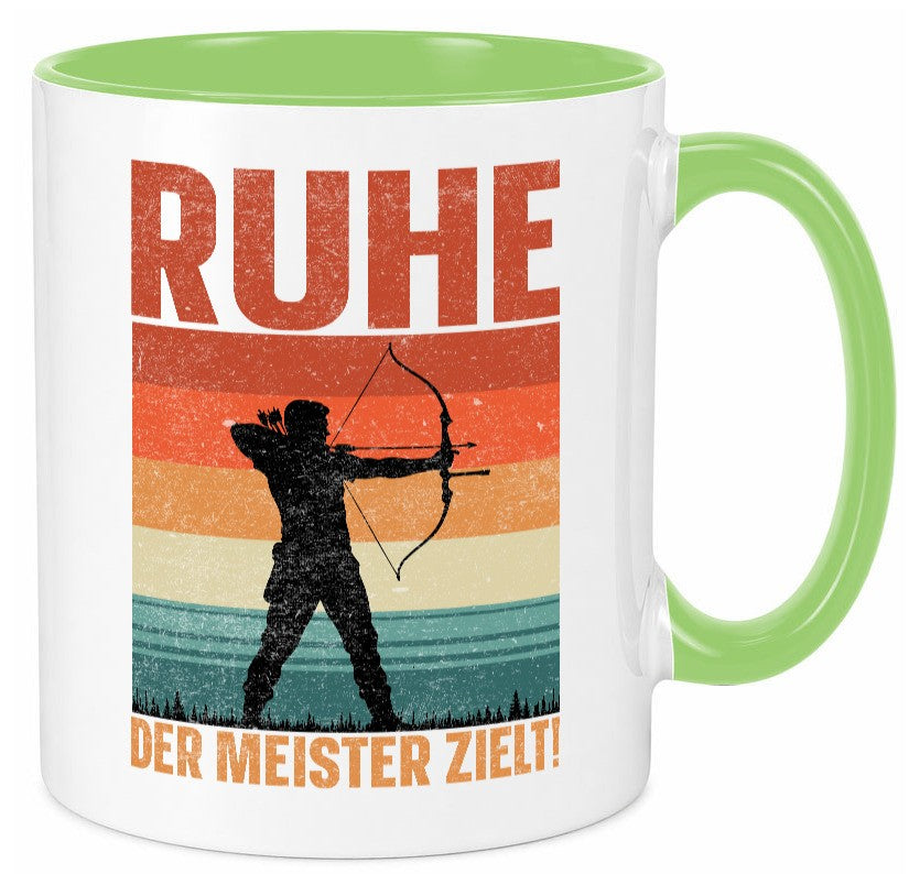Ruhe der meister Zielt | Bogensport Bogenschütze Humor Geschenkidee Tasse