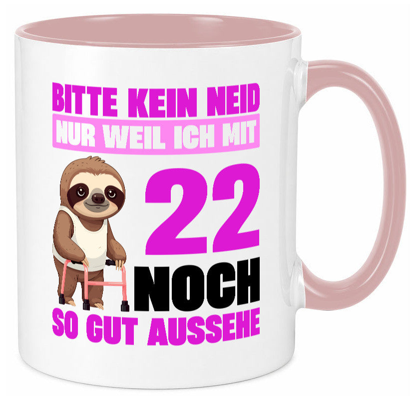 22. Geburtstag | Bitte kein neid Faultier 22 Jahre lustig Geschenkidee Geschenk