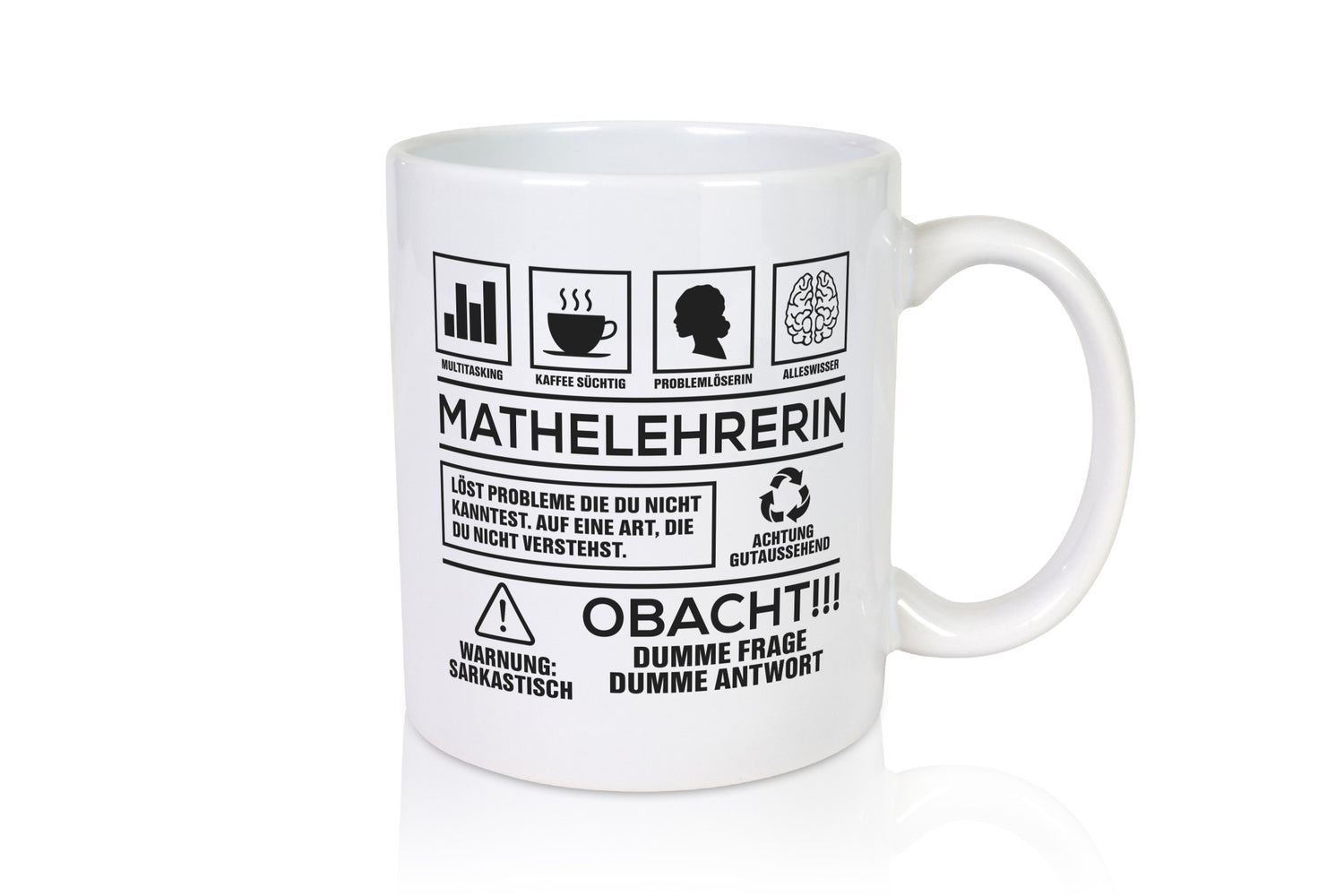 Achtung Probleme Mathelehrerin | Lehrer Mathe Humor Geschenkidee Tasse