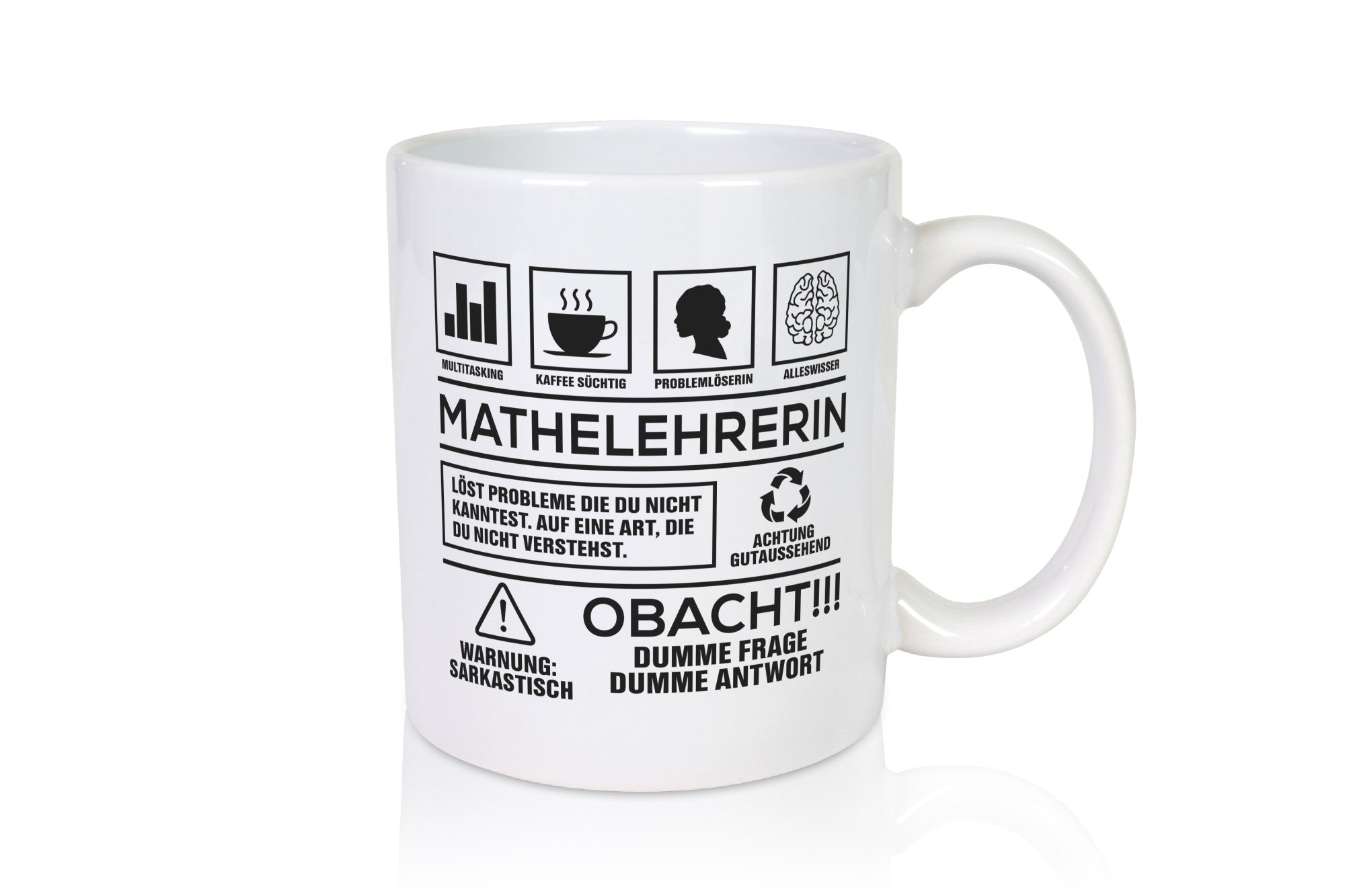 Achtung Probleme Mathelehrerin | Lehrer Mathe Humor Geschenkidee Tasse