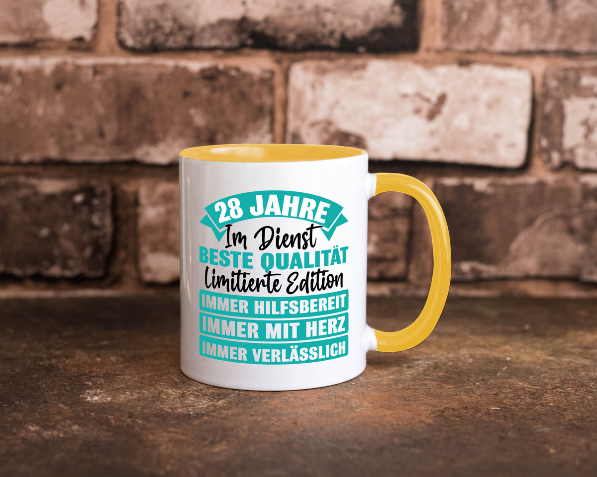 28 Jahre im Dienst | Jubiläum Arbeit lustig Kollegen Büro Geschenk Tasse