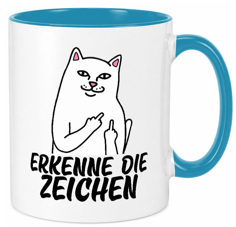 Erkenne die Zeichen | Katze Schatten Mittelfinger Geschenk Tierliebhaber Humor