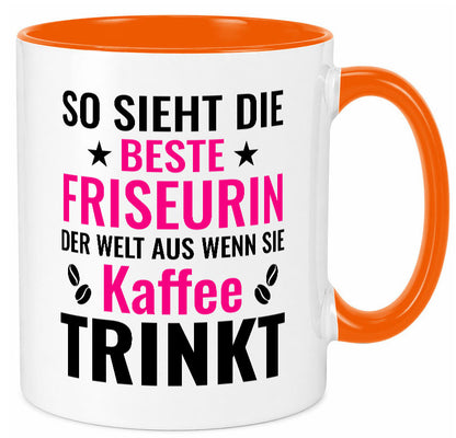 Kaffee trinkt: Friseurin | Friseuse Frisörin lustig Humor Geschenkidee Geschenk