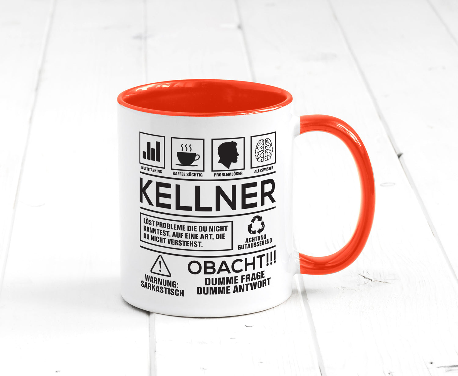 Achtung Probleme Kellner | kellnern Bedienung lustiger Spruch Geschenk Humor