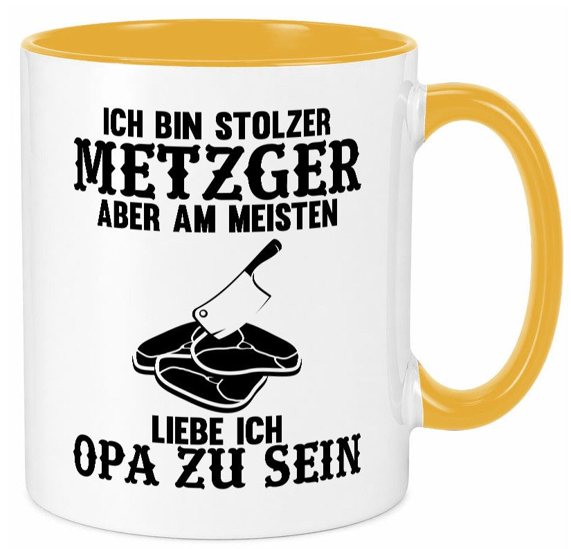 Stolzer Metzger, liebe es Opa zu sein | Fleisch Hackebeil lustiger Spruch Tasse