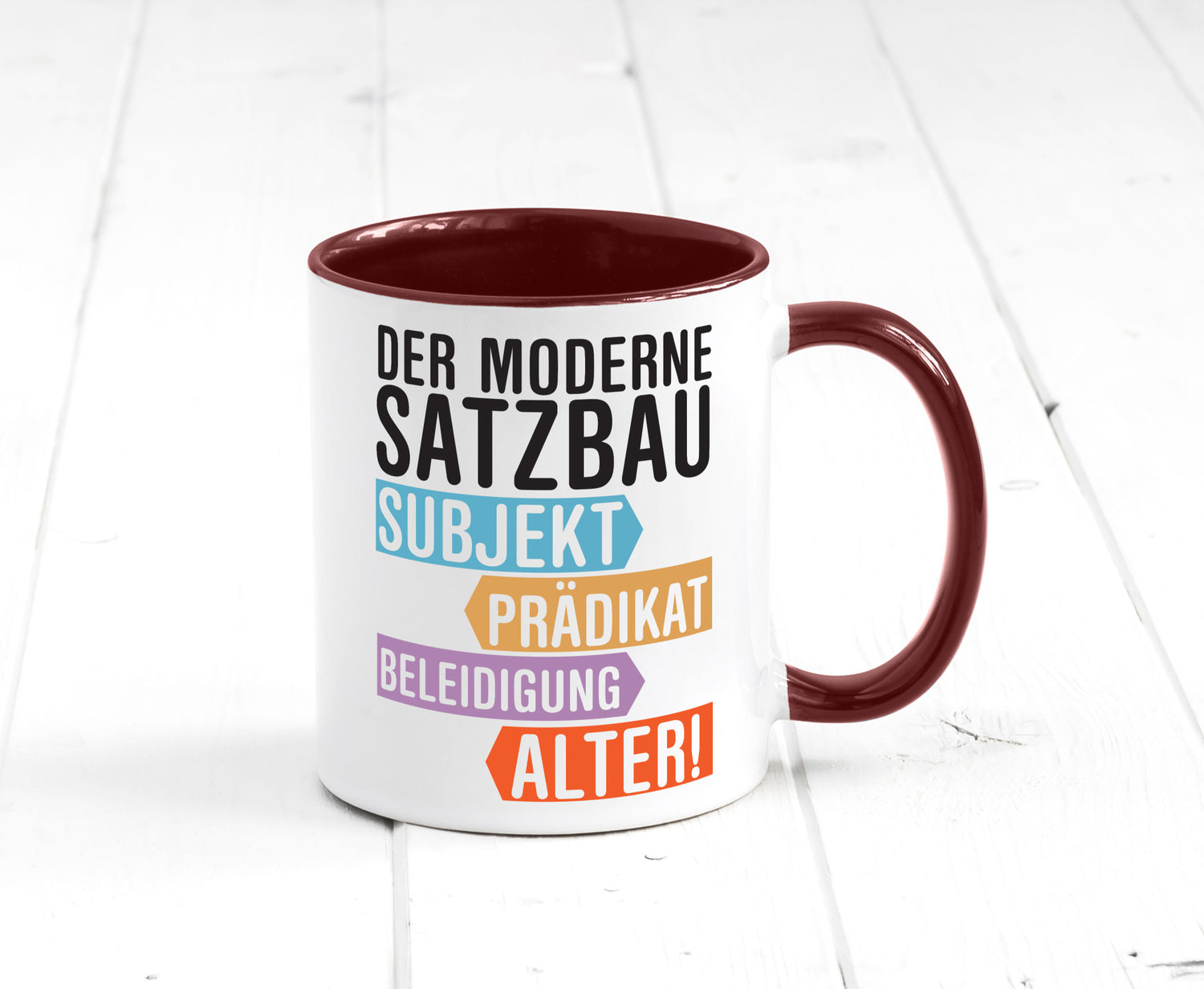 Moderner Satzbau | Lehrer Lehrerin Kollege lustig Arbeit Kollegen Büro Geschenk