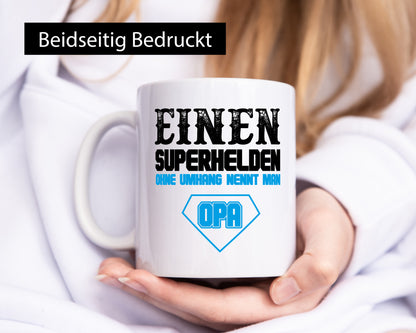 Superheld Opa Geschenk Familie Geschenkidee lustiger Spruch Tasse