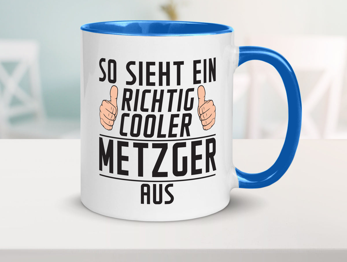 Richtig Cooler Metzger | Fleischer Metzgerei Geschenk Humor Geschenkidee Tasse