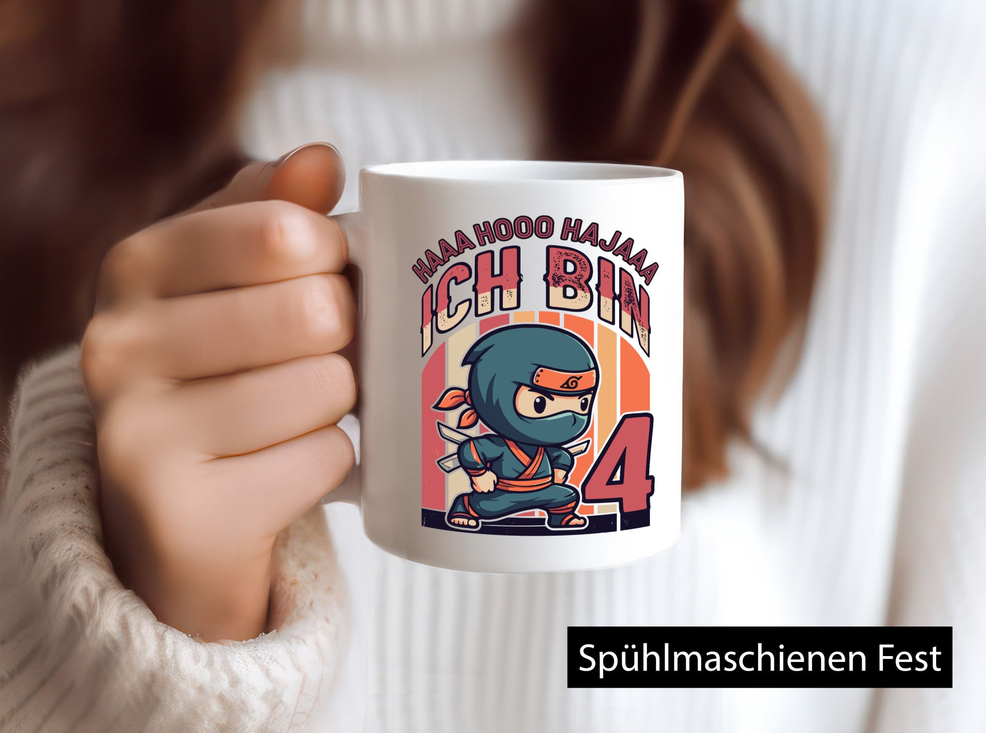 4. Geburtstag | Ninja Junge 4 Jahre lustiger Spruch Geschenk Geschenkidee Tasse