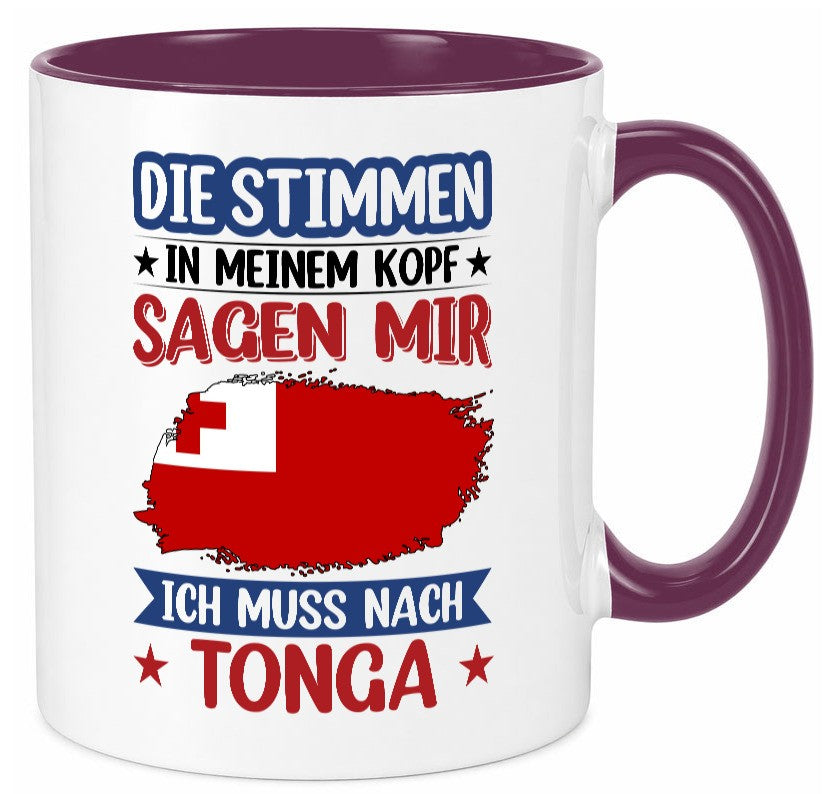 Tonga | Urlaub Stimmen in meinem Kopf Traumland lustiger Spruch Geschenk Humor Tasse