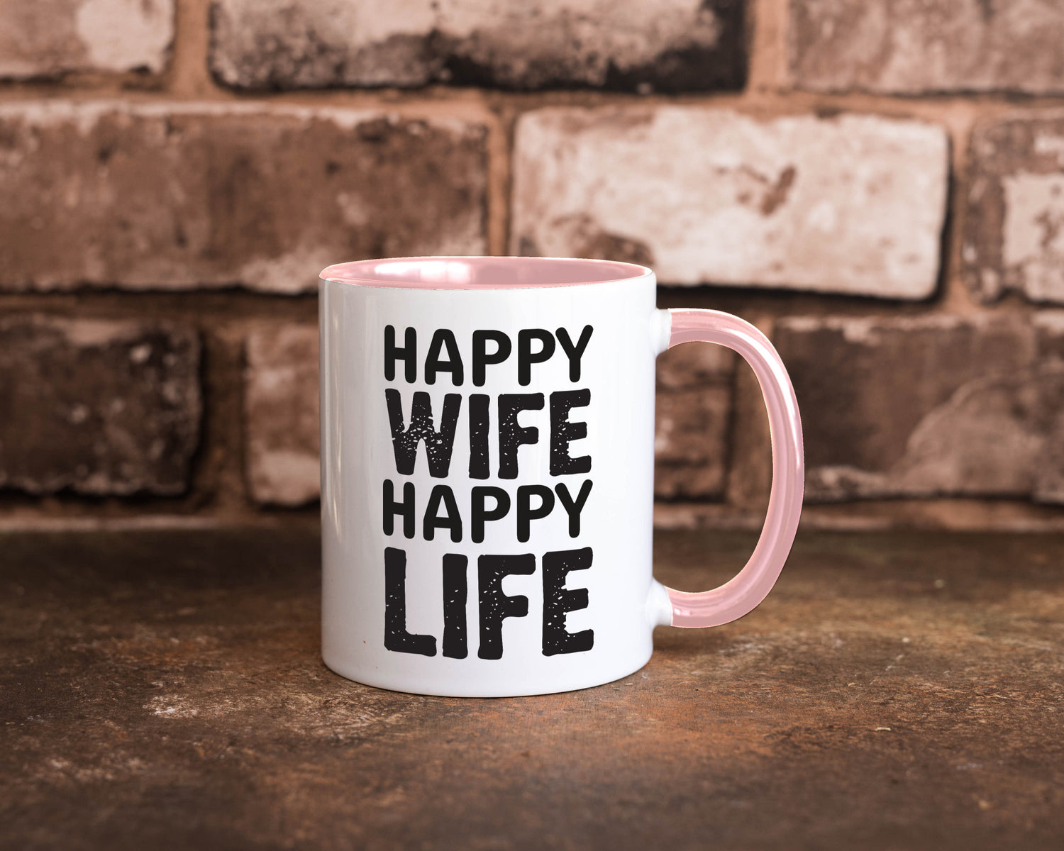 Happy Wife | Ehemann Tasse Ehefrau Humor Statement Geschenkidee
