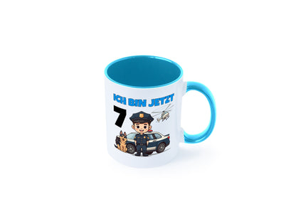 7. Geburtstag | 7 Jahre Polizei Kind Polizeiauto Humor Geschenkidee Tasse