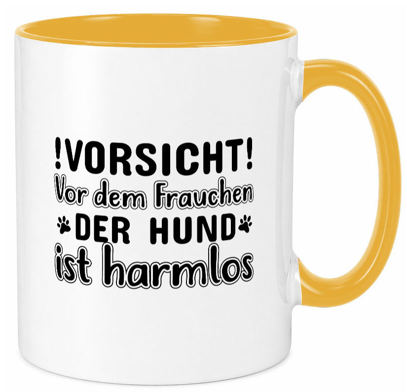Vorsicht vor dem Frauchen | Hundebesitzerin Pfoten Geschenkidee Tierliebhaber Tasse