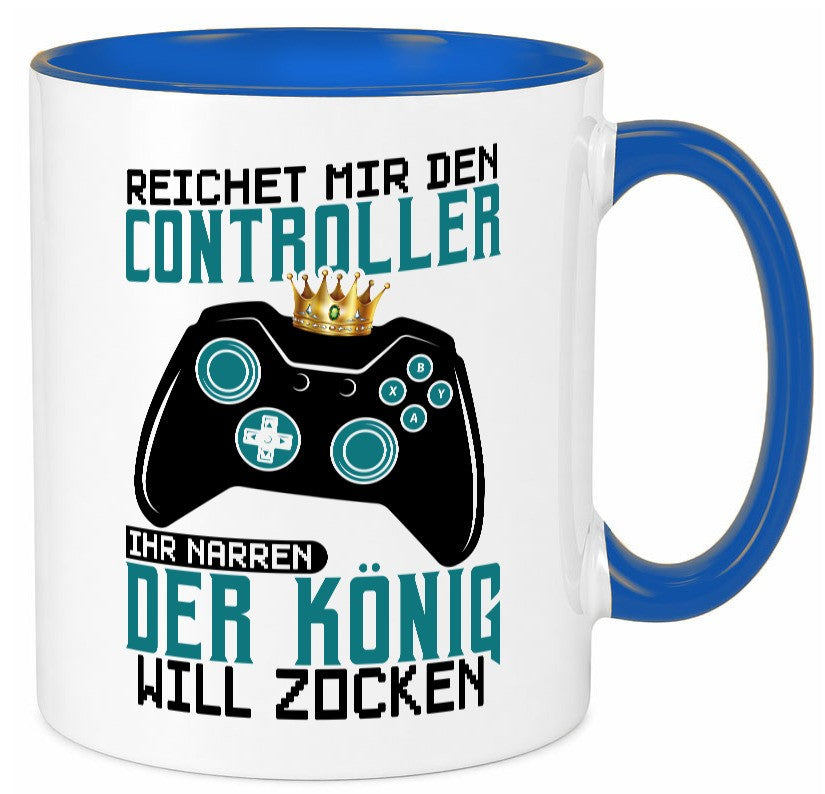 Der König will Zocken | Gamer lustiger Spruch Geschenk Humor Geschenkidee Tasse