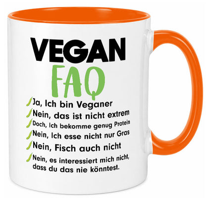Vegan FAQ | Veganer Lifestyle Ich liebe Humor Geschenkidee Tasse