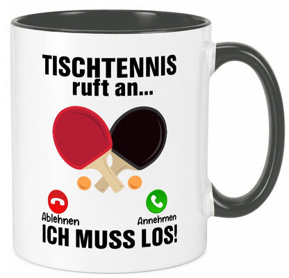 Tischtennis ruft an | Tennis spielen v2 Humor Geschenkidee Tasse