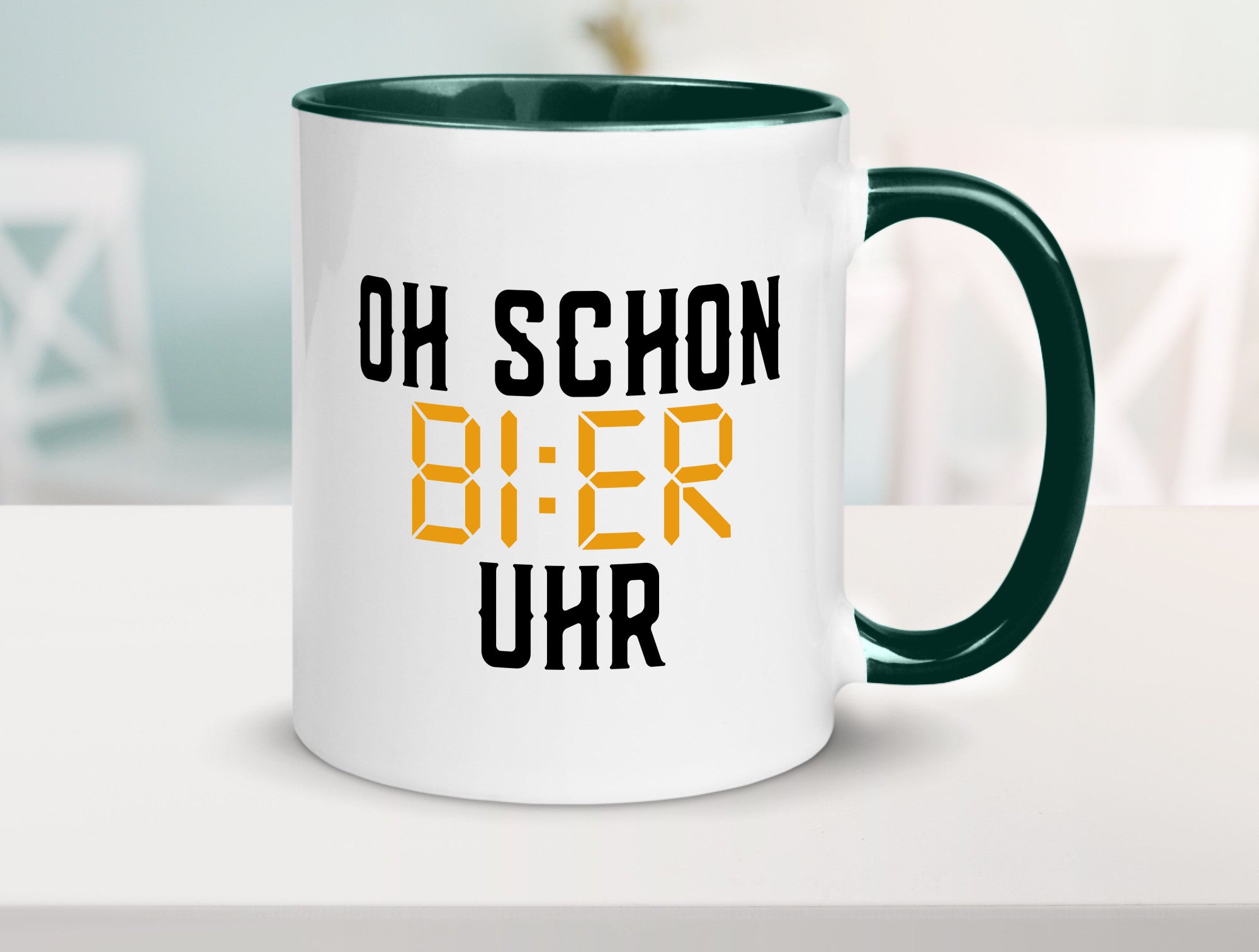 Oh schon Bier Uhr | Biertrinker Party Feiern Pils Humor Geschenkidee Tasse