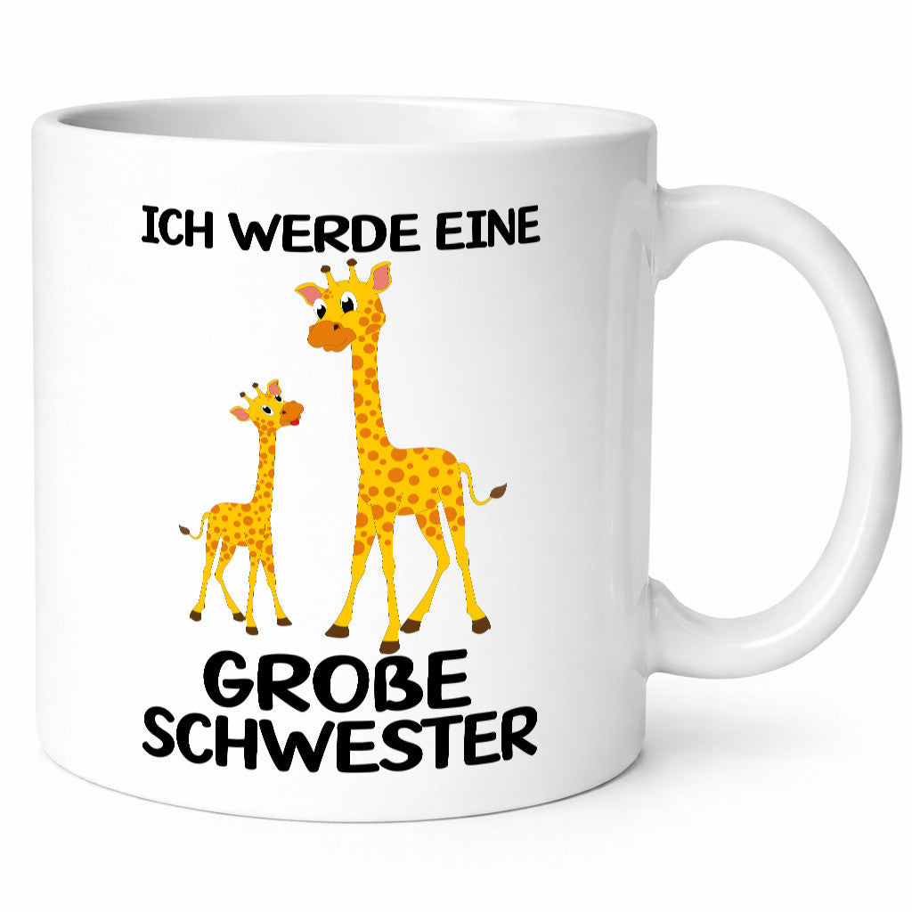 Ich werde eine große Schwester | Geschwister Giraffe Humor Geschenkidee Tasse