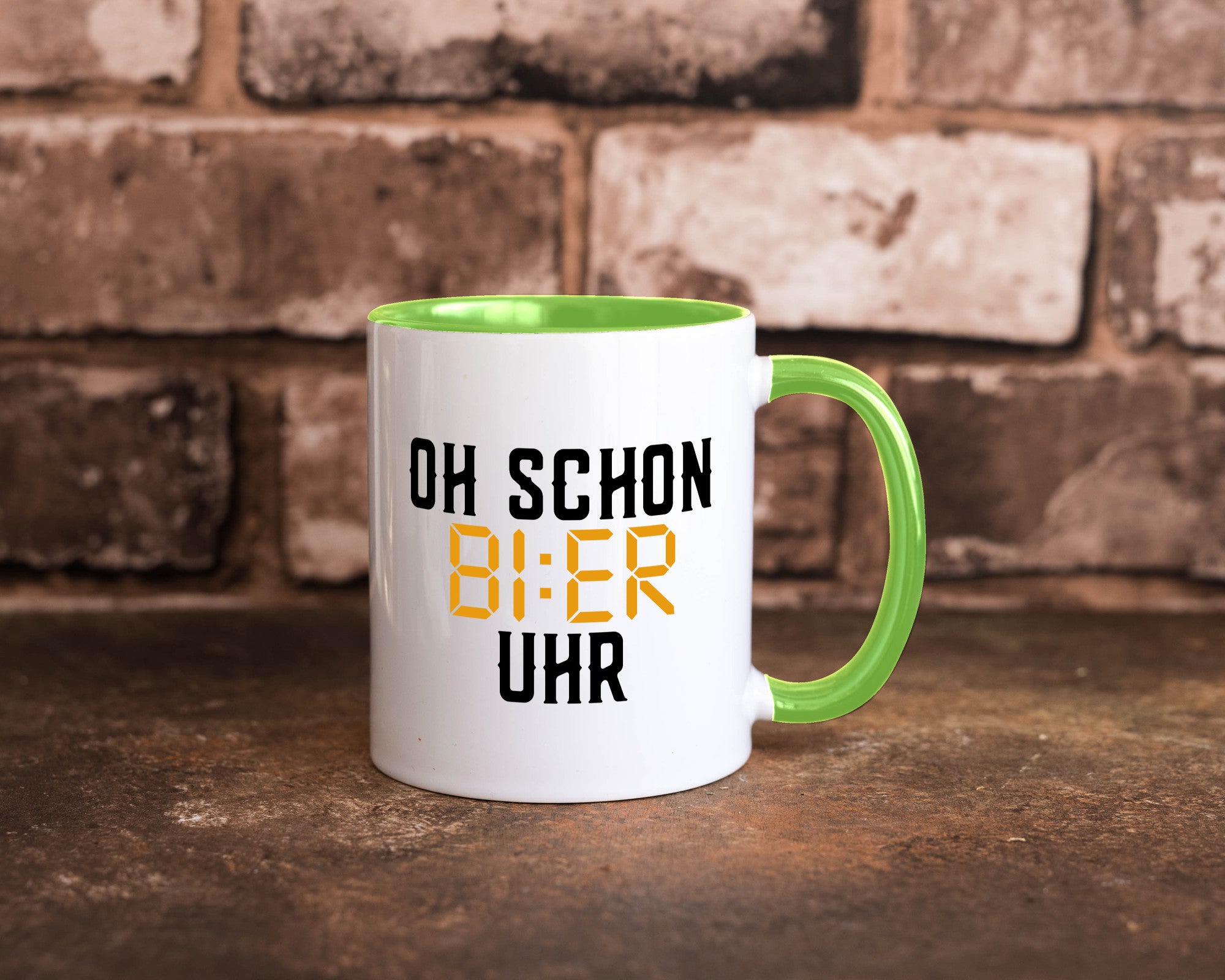 Oh schon Bier Uhr | Biertrinker Party Feiern Pils Humor Geschenkidee Tasse