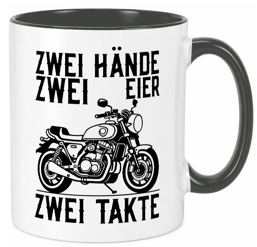 Zwei Hände | Zweitaktmotor Motorrad Moped Biker Geschenkidee Humor Tasse