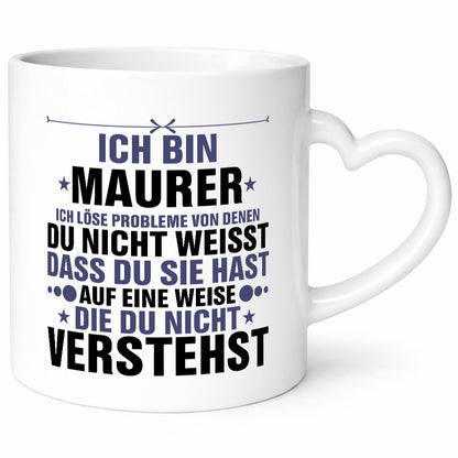 Löse Probleme: Maurer | Bau Handwerker v2 Humor Geschenkidee Tasse