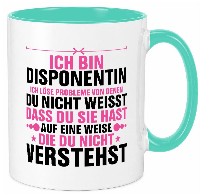 Löse Probleme: Disponentin | Zuteilerin v2 lustiger Spruch Geschenk Humor Tasse