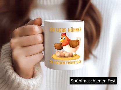 Ich liebe Hühner | Eier Frühstück Huhn Comic Witz Geschenk Humor Geschenkidee