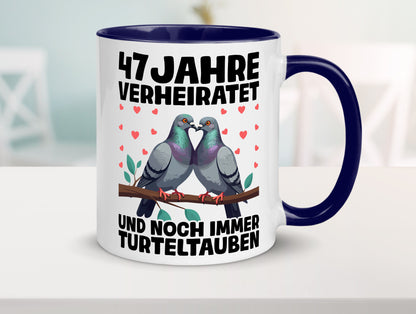 47 Jahre verheiratet | Turteltauben Ehe Ehepaar Humor Geschenkidee Tasse