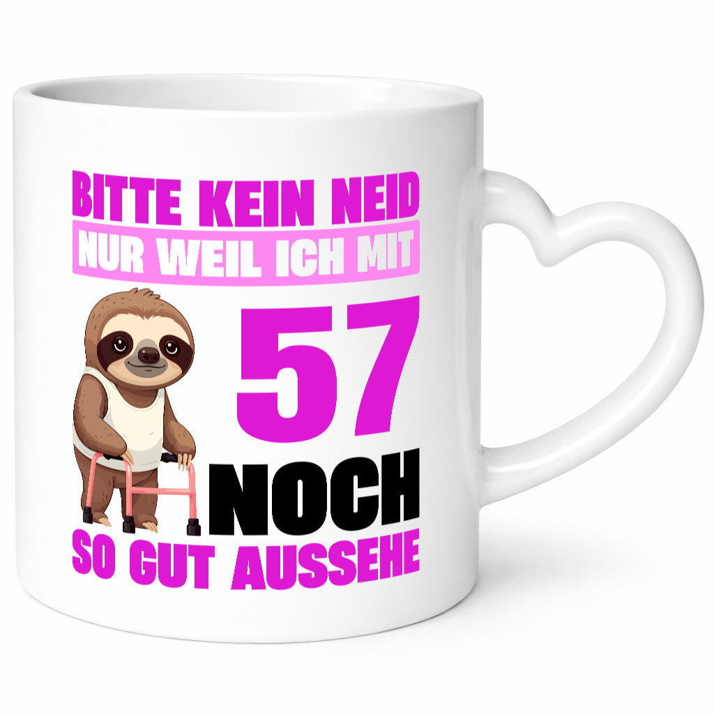 57. Geburtstag | Bitte kein neid Faultier 57 Jahre Humor Geschenkidee Tasse