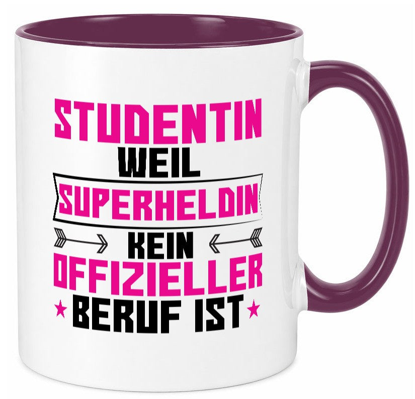 Superheldin Studentin | Uni Studium Universität Humor Geschenkidee Tasse